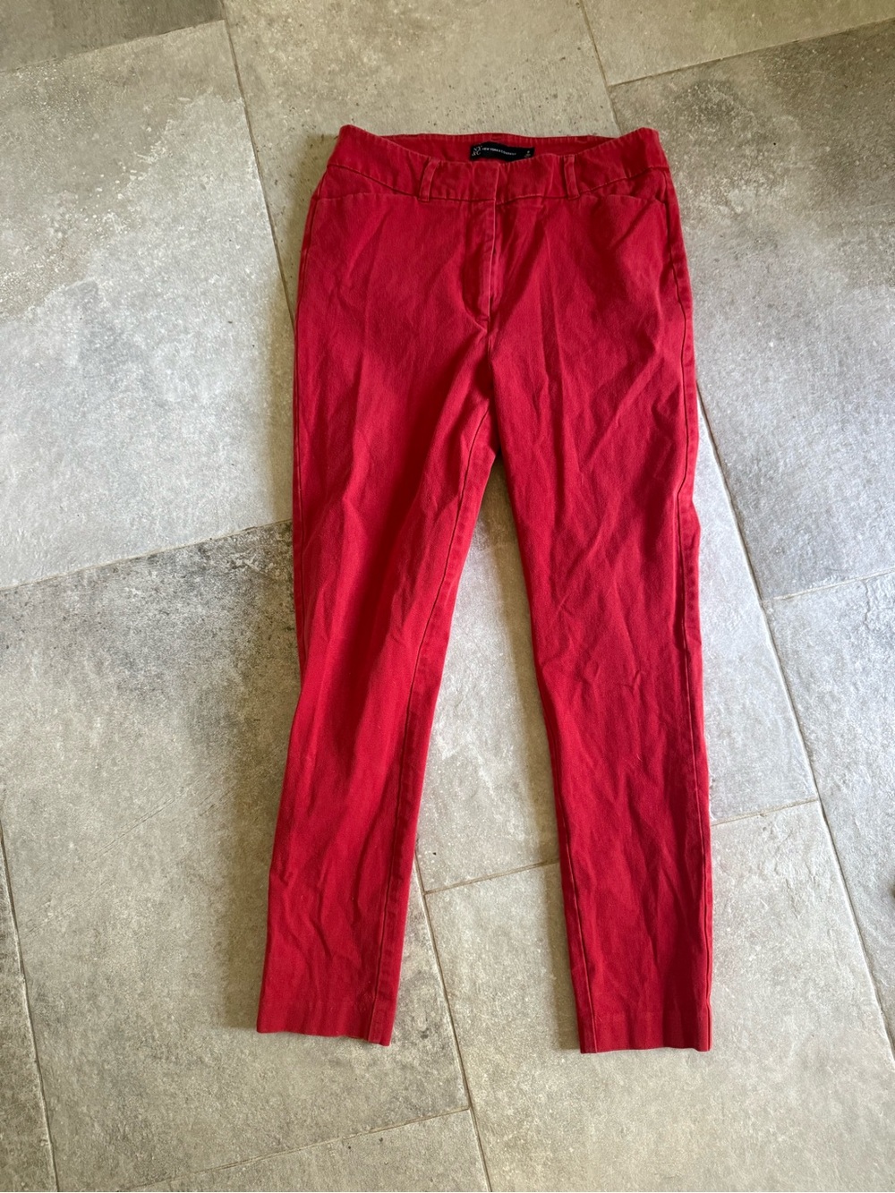 New York & Company Red Slim Chinos